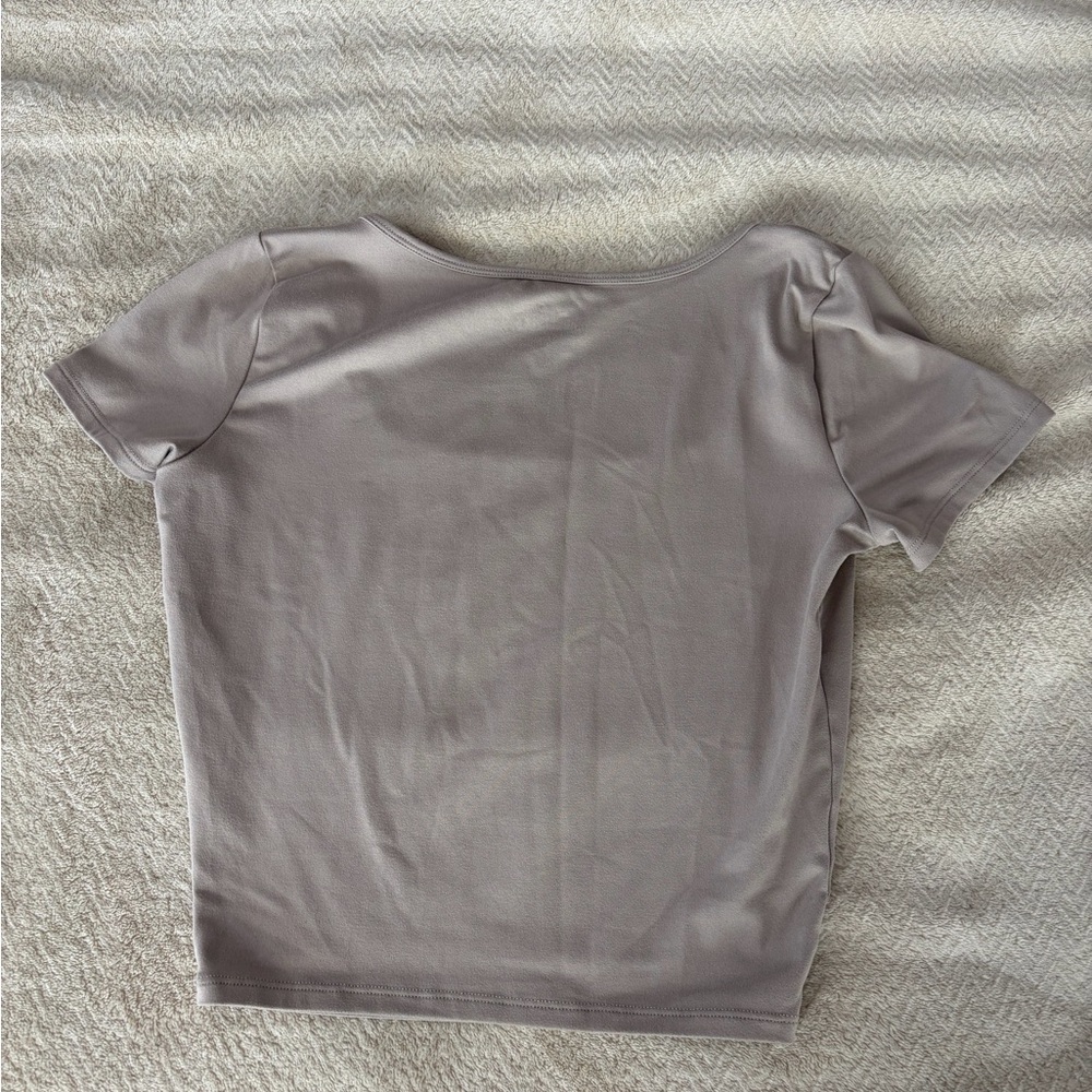 Hollister Women's Square Neck Short Sleeve Top - Tan - Picture 2 of 3